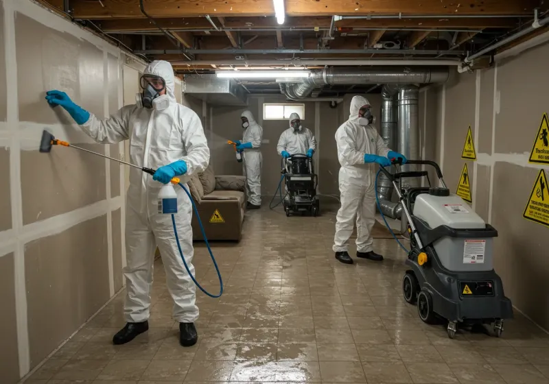 Basement Moisture Removal and Structural Drying process in Friars Point, MS